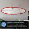 Leather Surfboard Wall Mount White