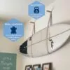 Leather Surfboard Wall Mount White