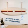 Leather Surfboard Wall Mount White