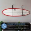 Surfboard Wall Mount Leather Black
