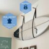 Surfboard Wall Mount Leather Black