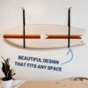 Surfboard Wall Mount Leather Black